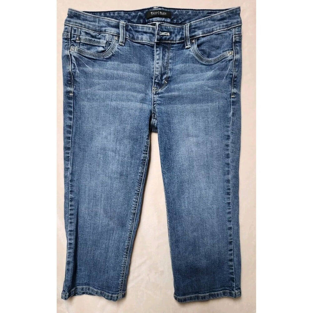 White House Black Market Pedal Pusher Cropped Blue Jeans Size 4 Junior /Women's